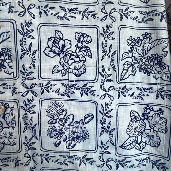 Vintage Cooke Street Honolulu Hawaiian Men's 2XL Blue Floral Print (D471) - Picture 7 of 7
